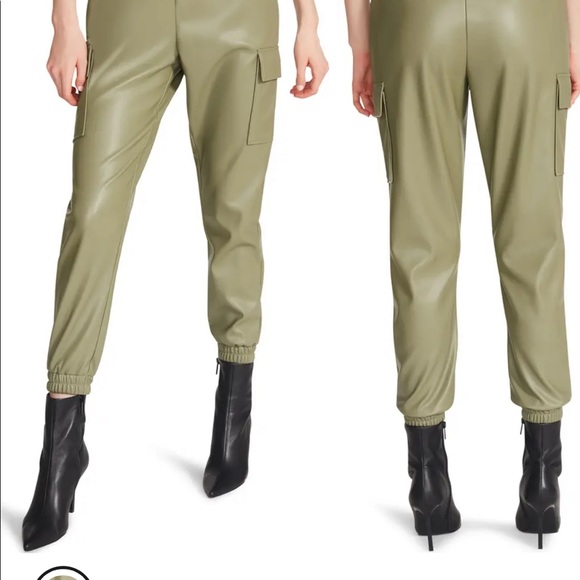 Steve Madden Faux Leather Cargo Joggers - Picture 4 of 4